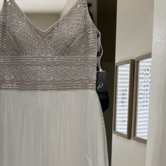 Adrianna Papell Sleeveless Beaded Tulle Gown - Picture 2 of 4